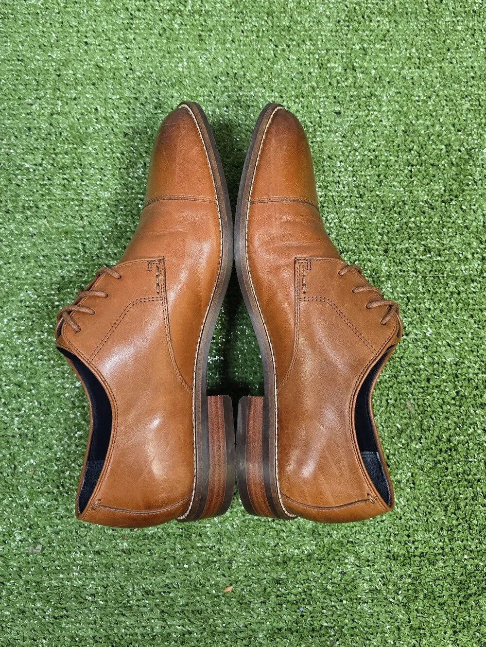 Cole Haan Lenox Hill Cap Toe Oxford Polished Leather British Brown Size 8.5